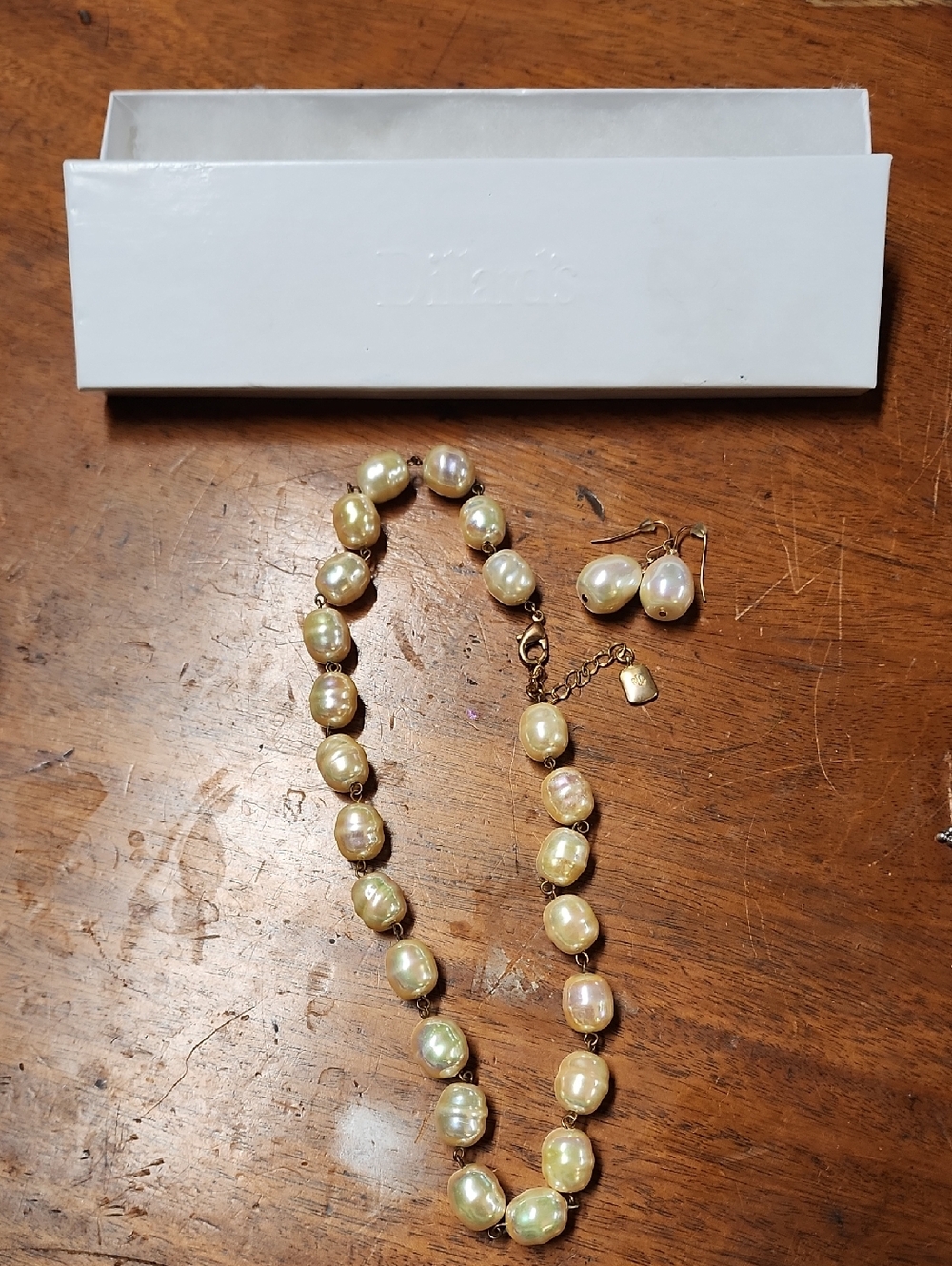 Vintage Ralph Lauren Pearl Drop Necklace and Earrings Set